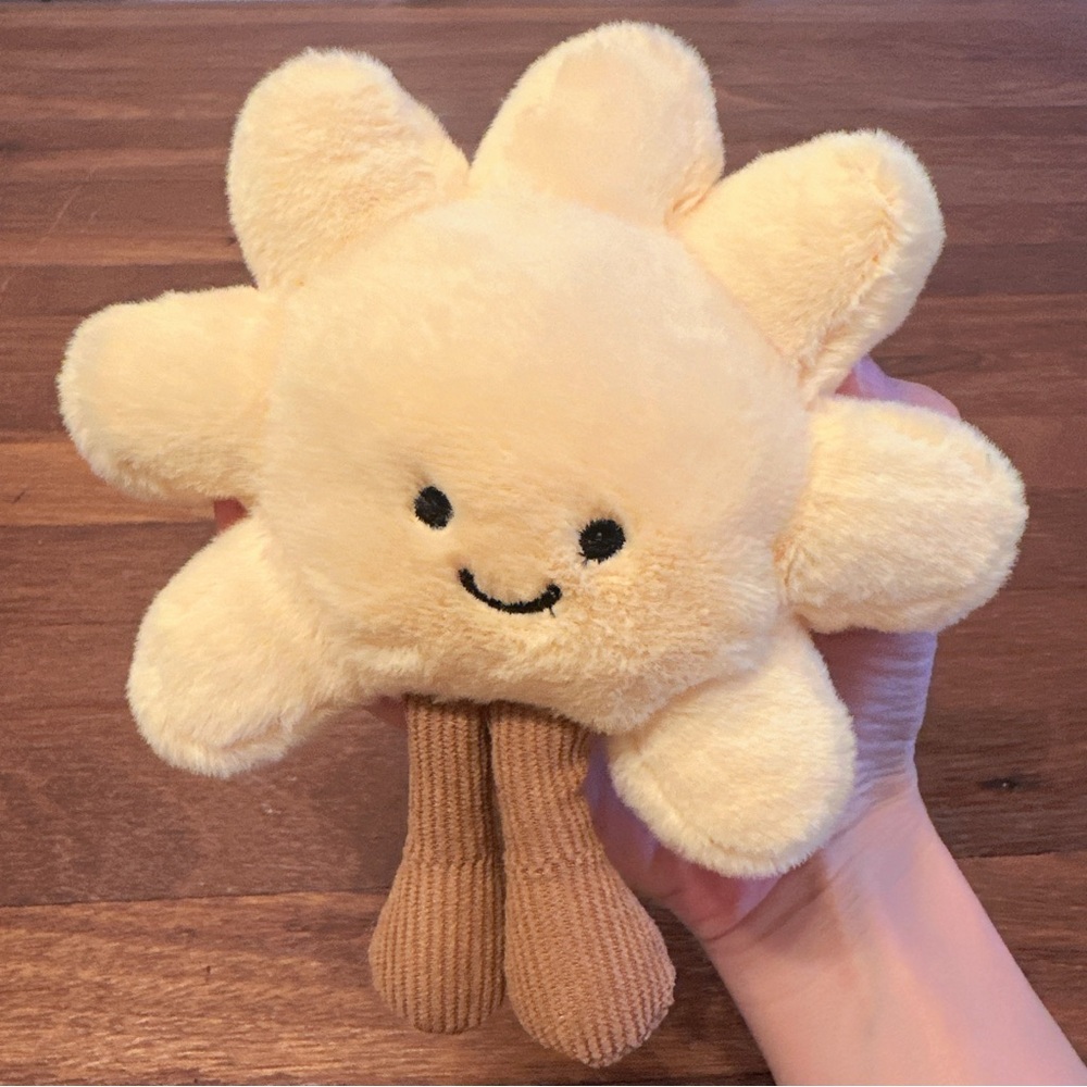 Yellow Sun Plush Keychain Kawaii Smiley Soft Stuffed Bag Charm Cute Gift